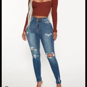 FASHION NOVA - NWT light blue denim jeans size 15